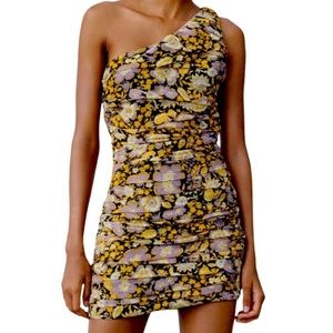 NWT Zara Floral Dress one shoulder